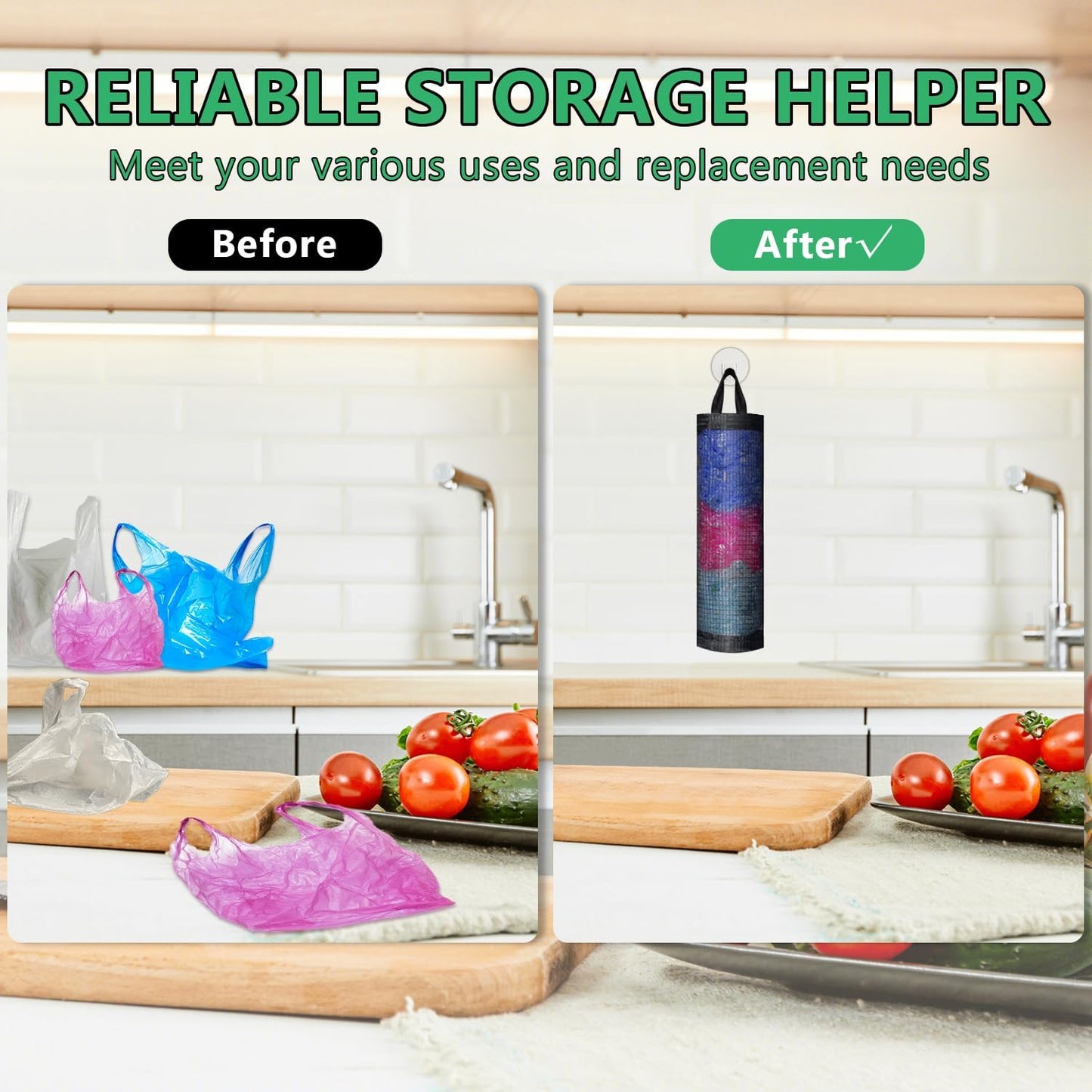 2 Pcs Plastic Bag Holder for Grocery Bags