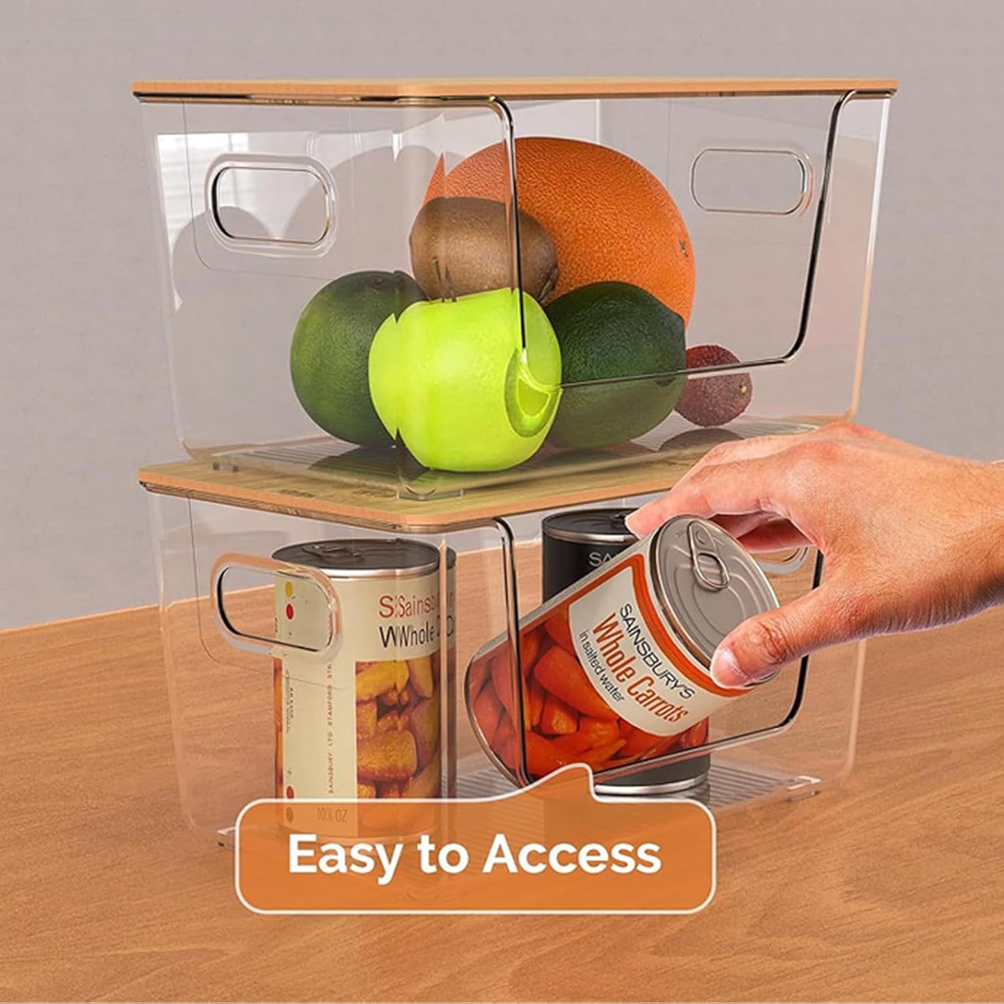 Trash Bag Holders with Bamboo Lids 2 Pack, Garbage Bag Dispenser with Lid