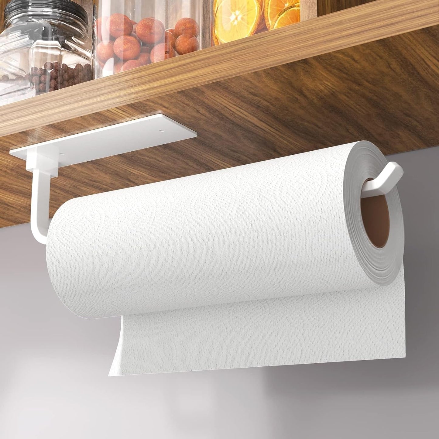 Paper Towel Holder - Self-Adhesive or Drilling, White