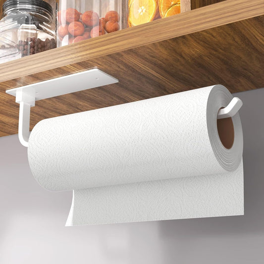 Paper Towel Holder - Self-Adhesive or Drilling, White