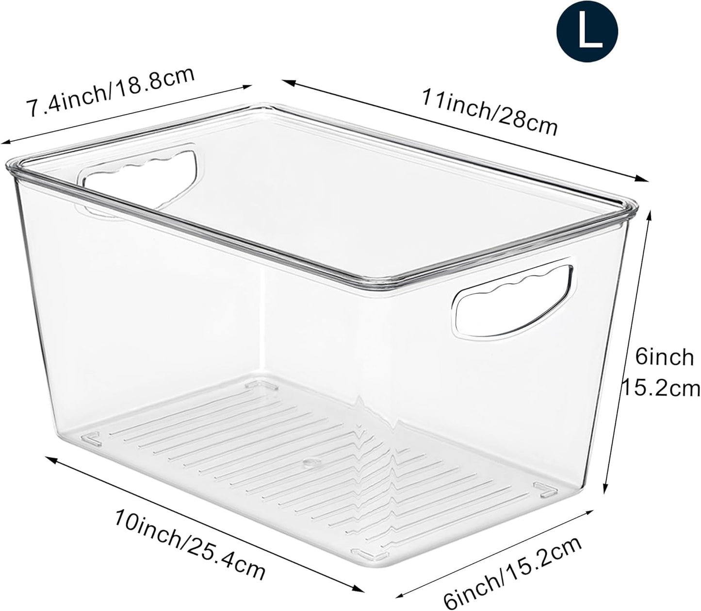 Clear Storage Bins with Lids Stackable - Large Plastic Containers for Pantry Organization and Storage - Perfect for kitchen,Fridge,Laundry Room,Bathroom,Garage,Closet,Cabinet Organizer - 8 Pack