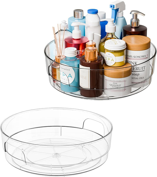12" W Clear Acrylic Lazy Susan Turntable for Refrigerator,Cabinet - with Handle