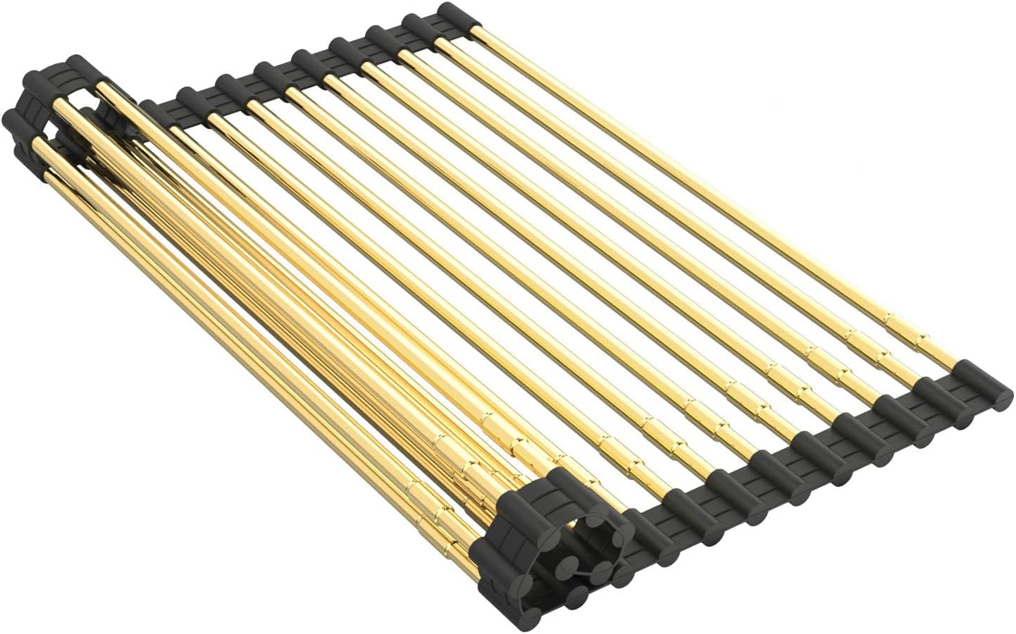 Expandable Large Draining Rack, Roll Up Heat-Resistant Dish Drainer for Stainless Steel Sinks
