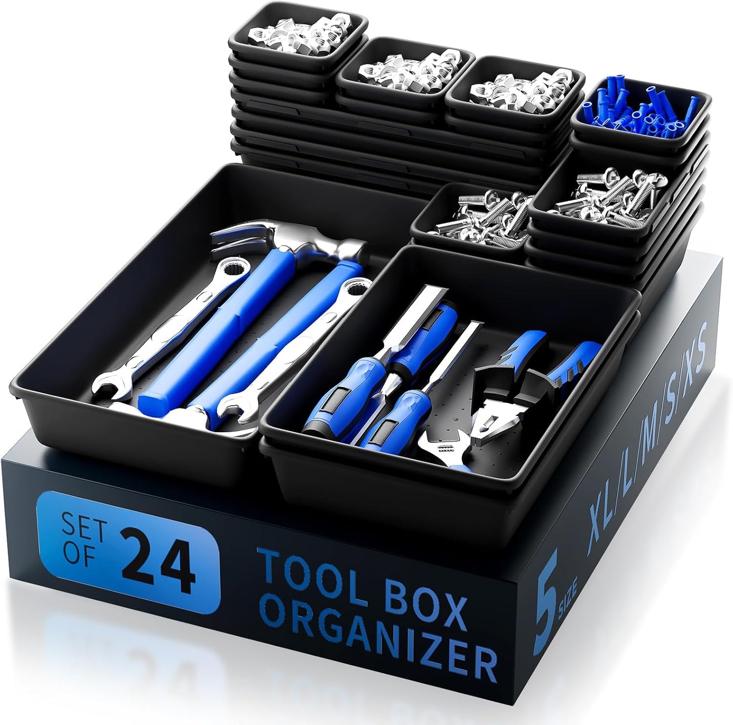 Tool Box Organizer Tray, Toolbox Desk Drawer Organizer, Tool Box Tray