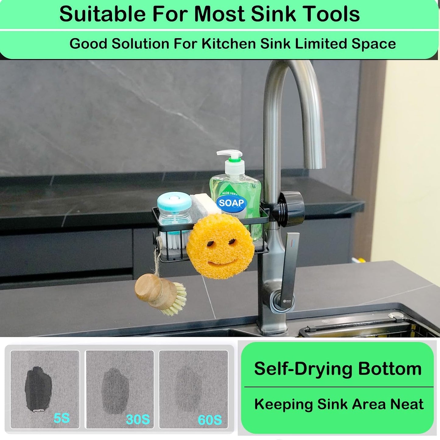 Sponge Holder for Kitchen Sink Smiley Face Sponge Holder Over Faucet