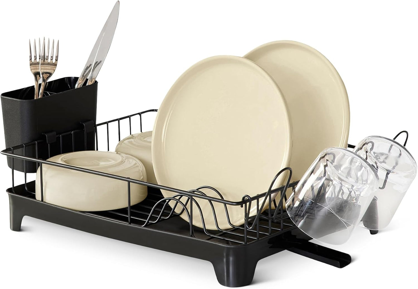 Stainless Steel Dish Drying Rack, 15.2 x 11.6 x 4 in., Black