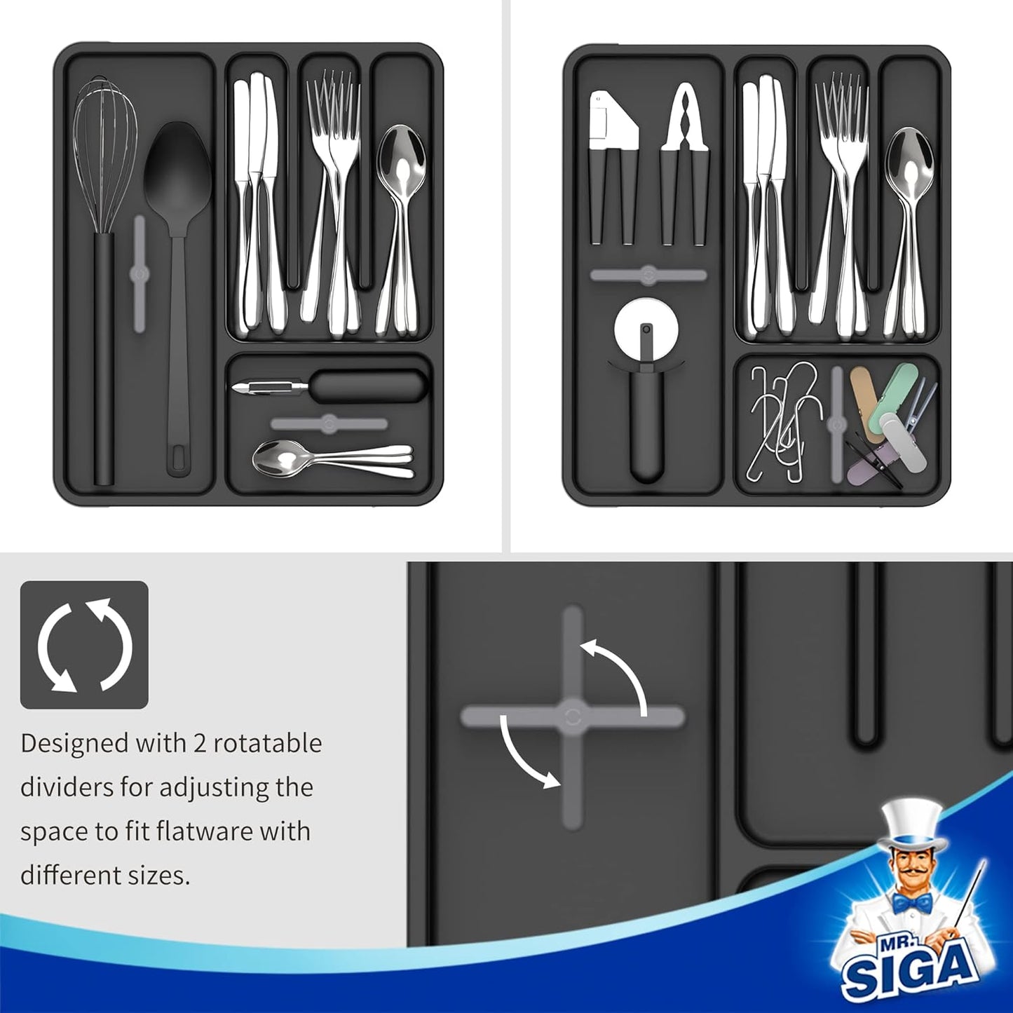 Expandable Silverware Organizer, Flatware Organizer for Drawer