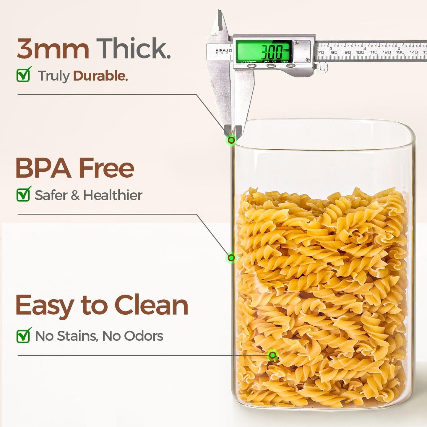 1.2 Gallon Wide Mouth Flour Sugar Storage Containers 2 Pcs