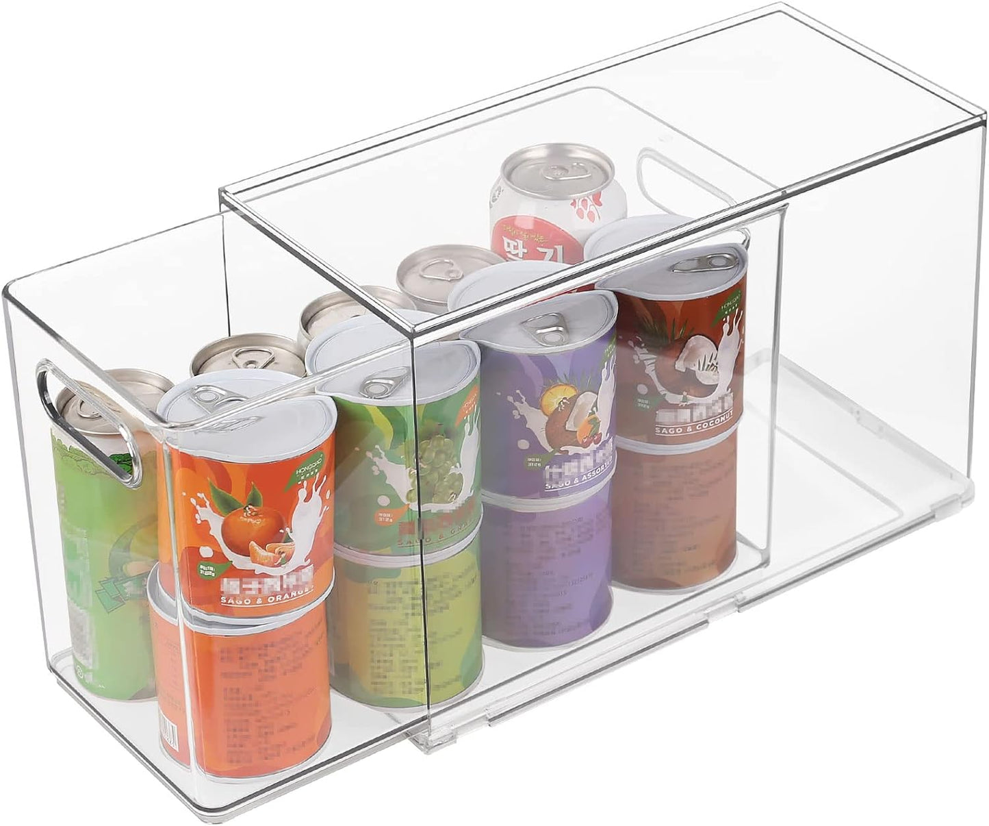 Clear Stackable Storage Drawers - 9.51 Quart Large Plastic Organizer Bins with Pull-Out Drawer