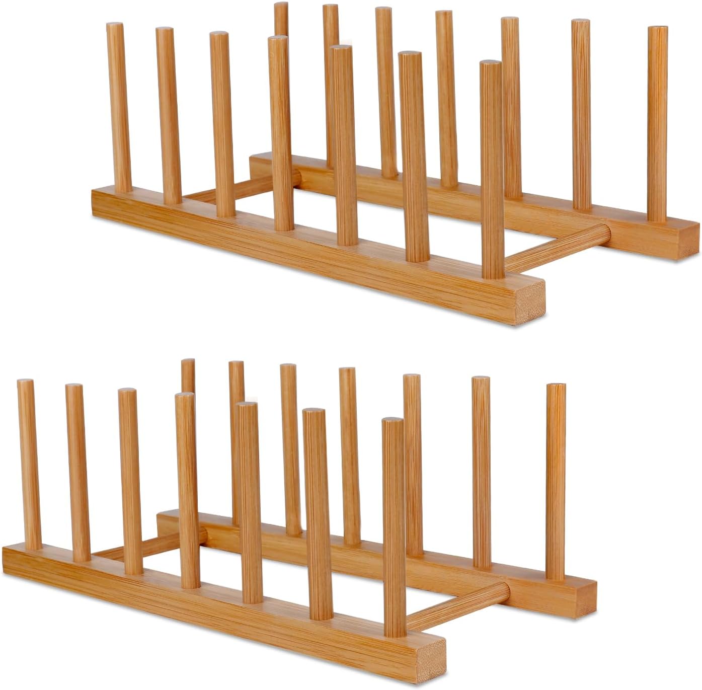 Bamboo Wooden Dish Racks Plate Stand Holder Vertical Drainer Kitchen Cabinet Organizer for Dish