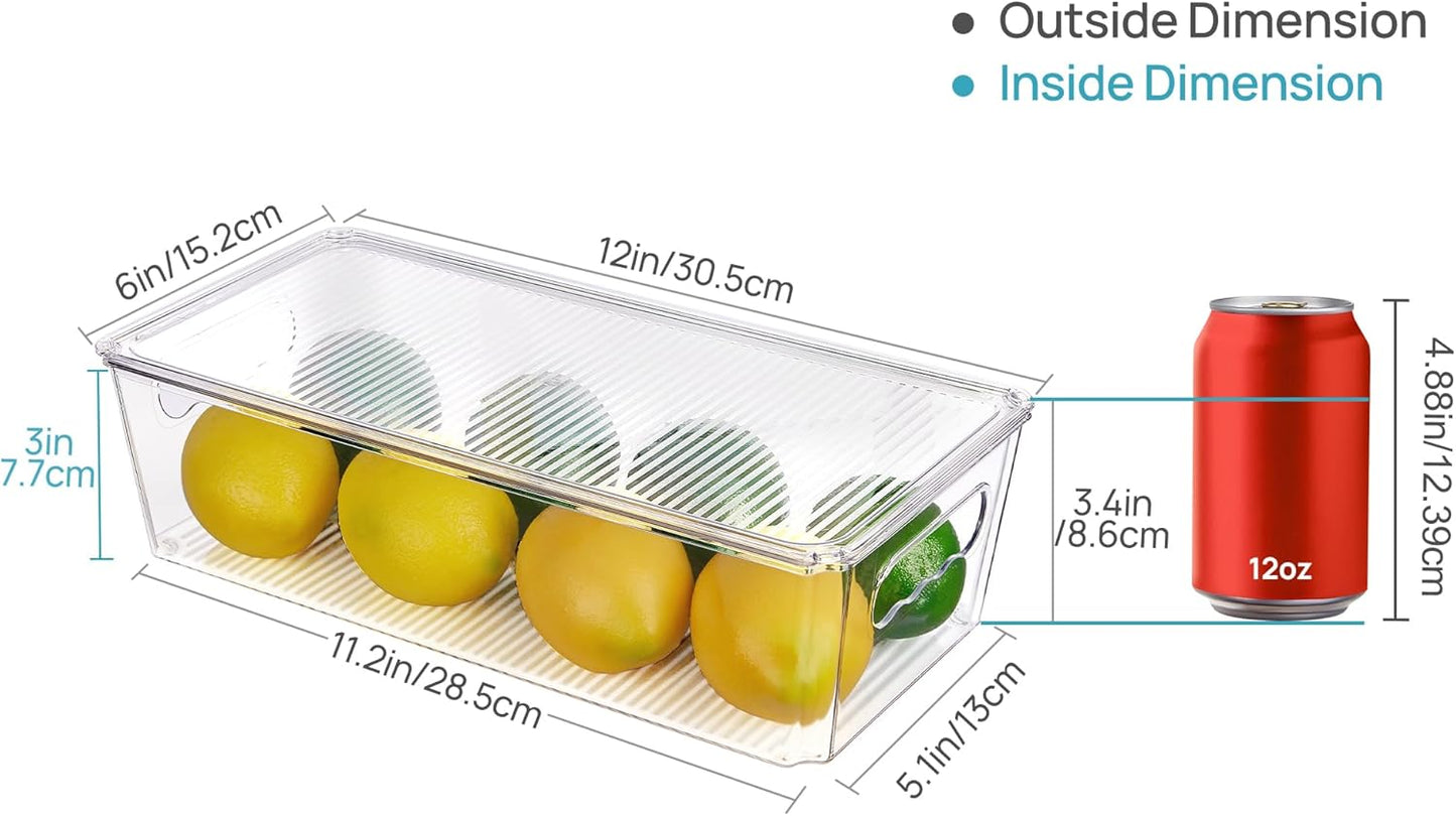 8pcs Clear Organizers and Storage Bins with Lids
