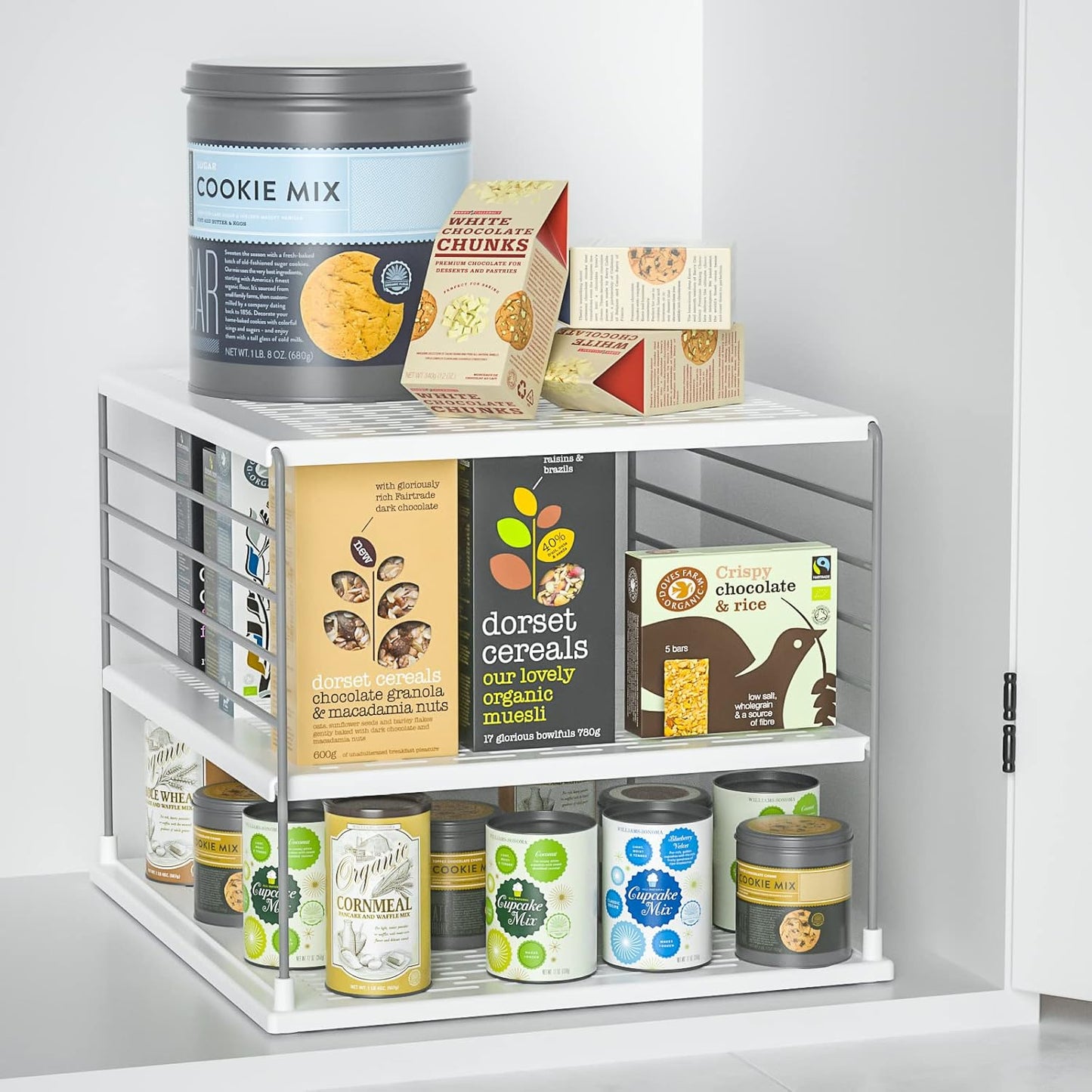 Upgraded Cabinet Organizers and Storage -Divided Compartment Holder for Plastic Bag, Wrap, Foil