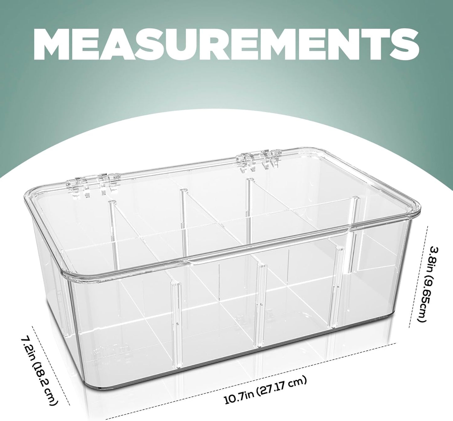 Tea Bag Organizer With Lids, Clear Pantry Storage Box