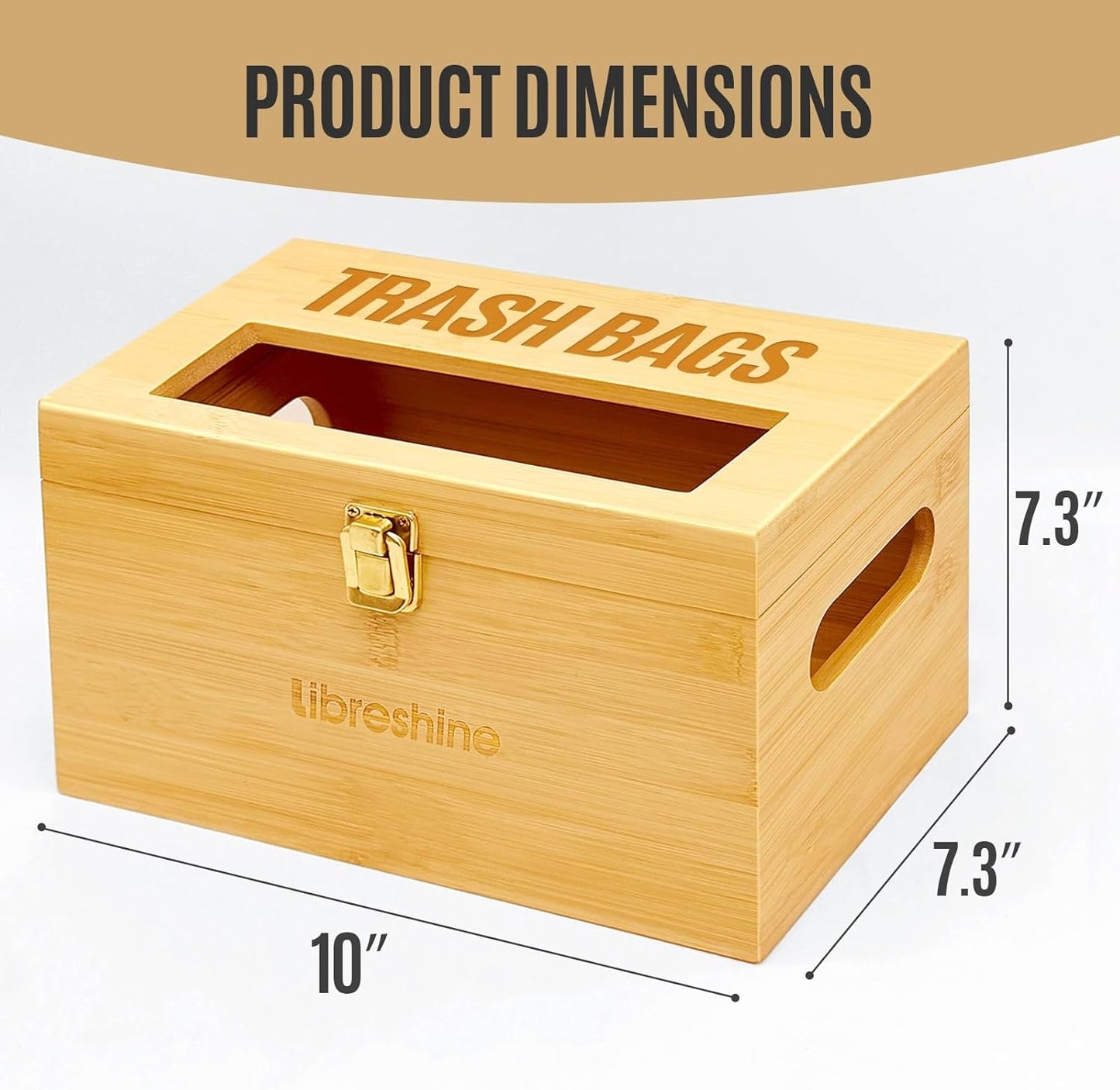Extra Large Bamboo Trash Bag Dispenser Holder for Tall Kitchen Bags, Fits Costco Jumbo Rolls