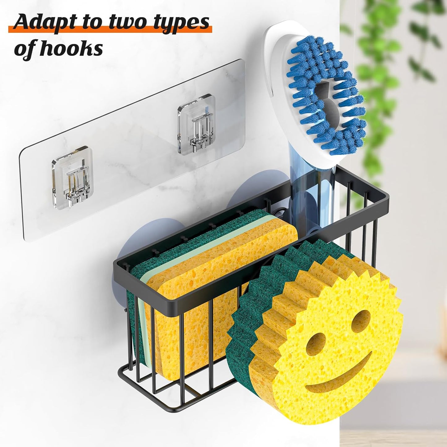 Sponge Holder Smiley Face, Sink Caddy for kitchen Sink
