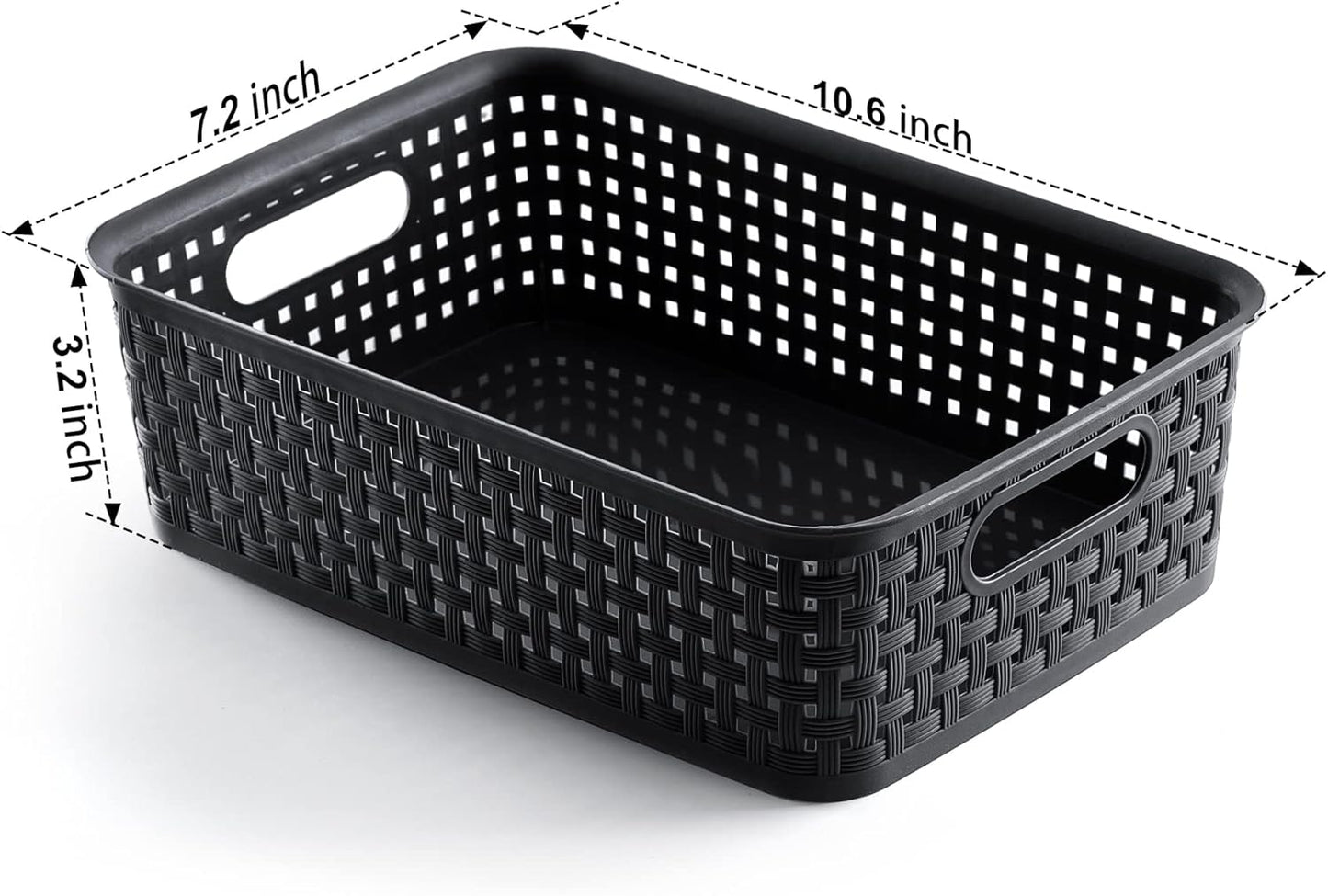 [ 8 Pack ] Plastic Storage Baskets, Small Pantry Organization and Storage Bins