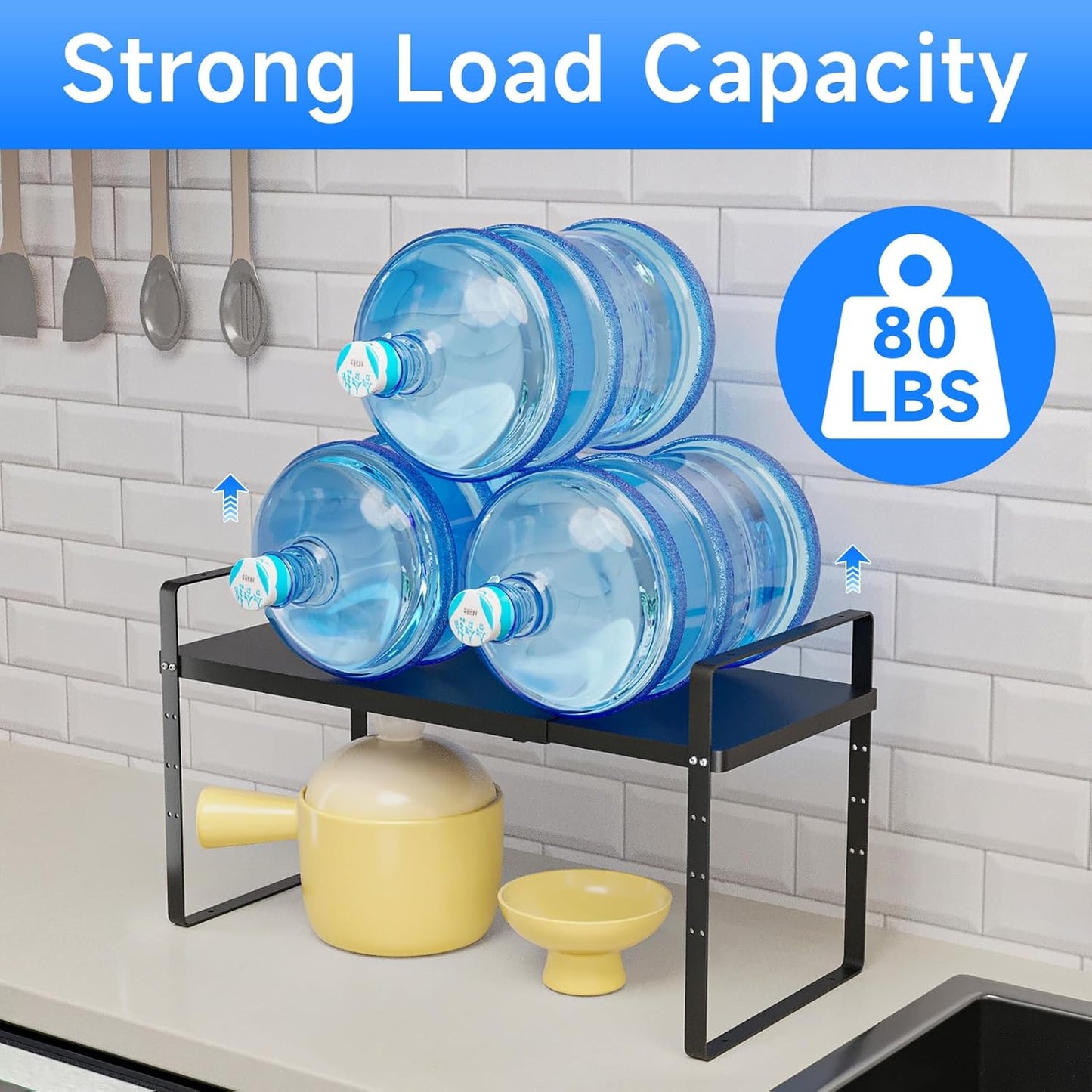 Expandable Cabinet Shelf Organizer, Stackable Kitchen Pantry Counter Storage