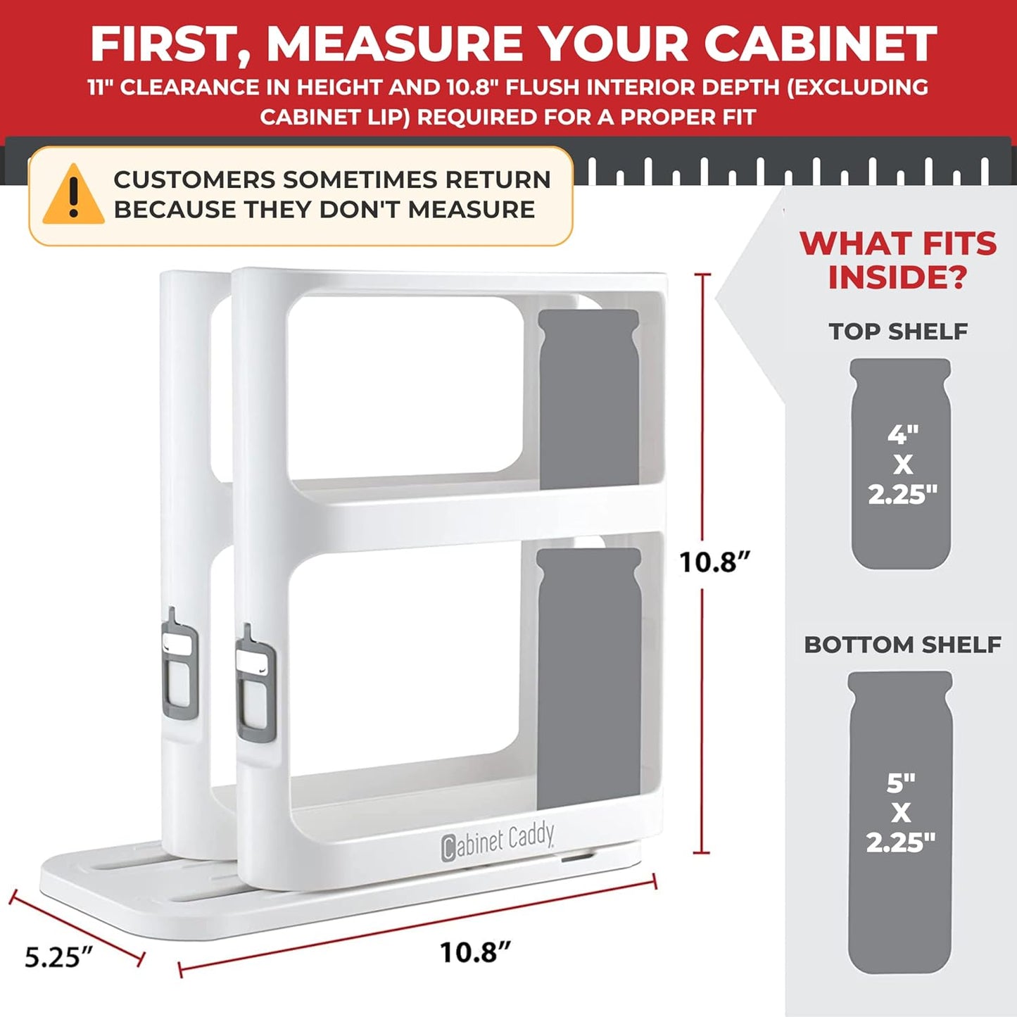 Spice Rack Organizer for Cabinet - Slide & Rotate Kitchen Organizers and Storage