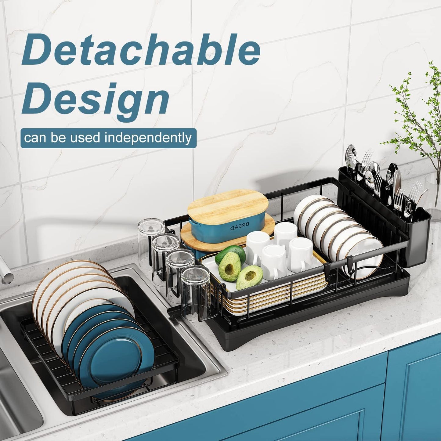 Dish Drying Rack, 2 Tier Dish Racks for Kitchen Counter