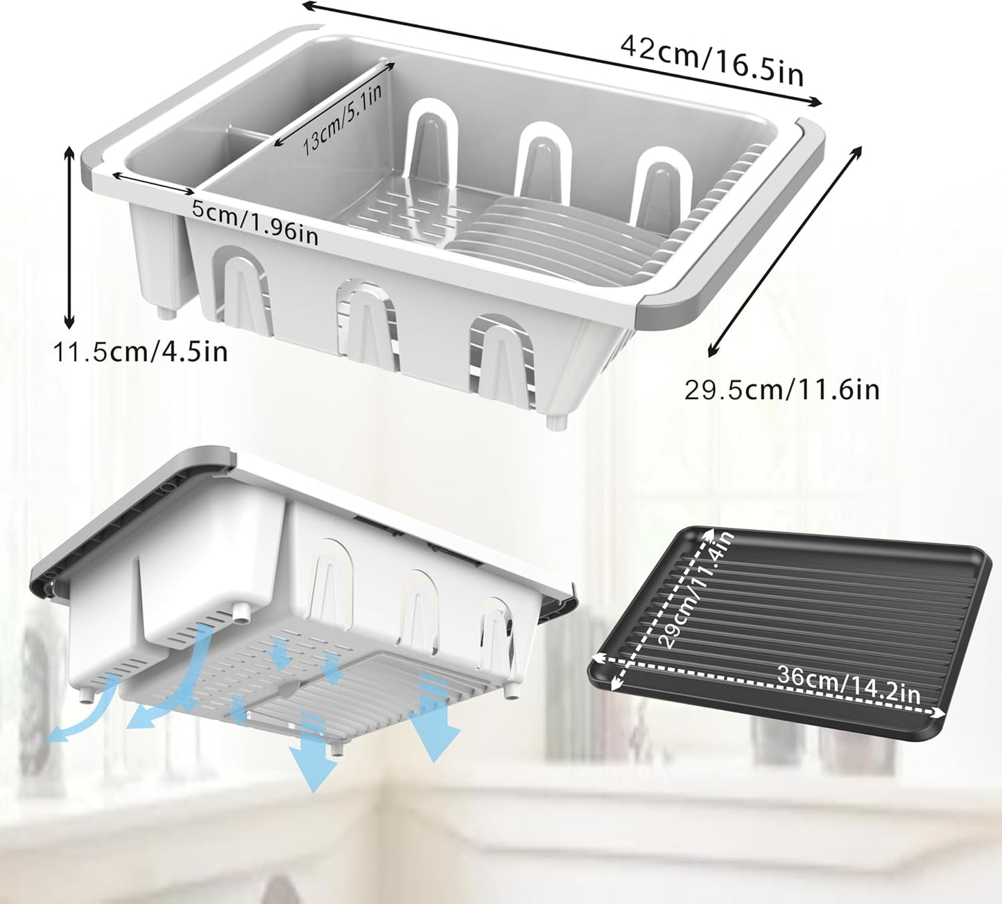 Dish drying rack expandable over the sink