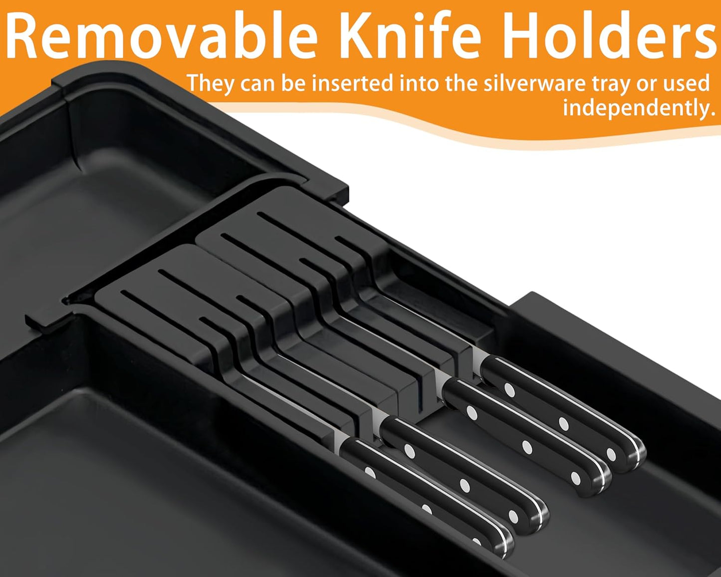 Large Utensil Drawer Organizer for Kitchen, Expandable Silverware Organizer Utensil Holder