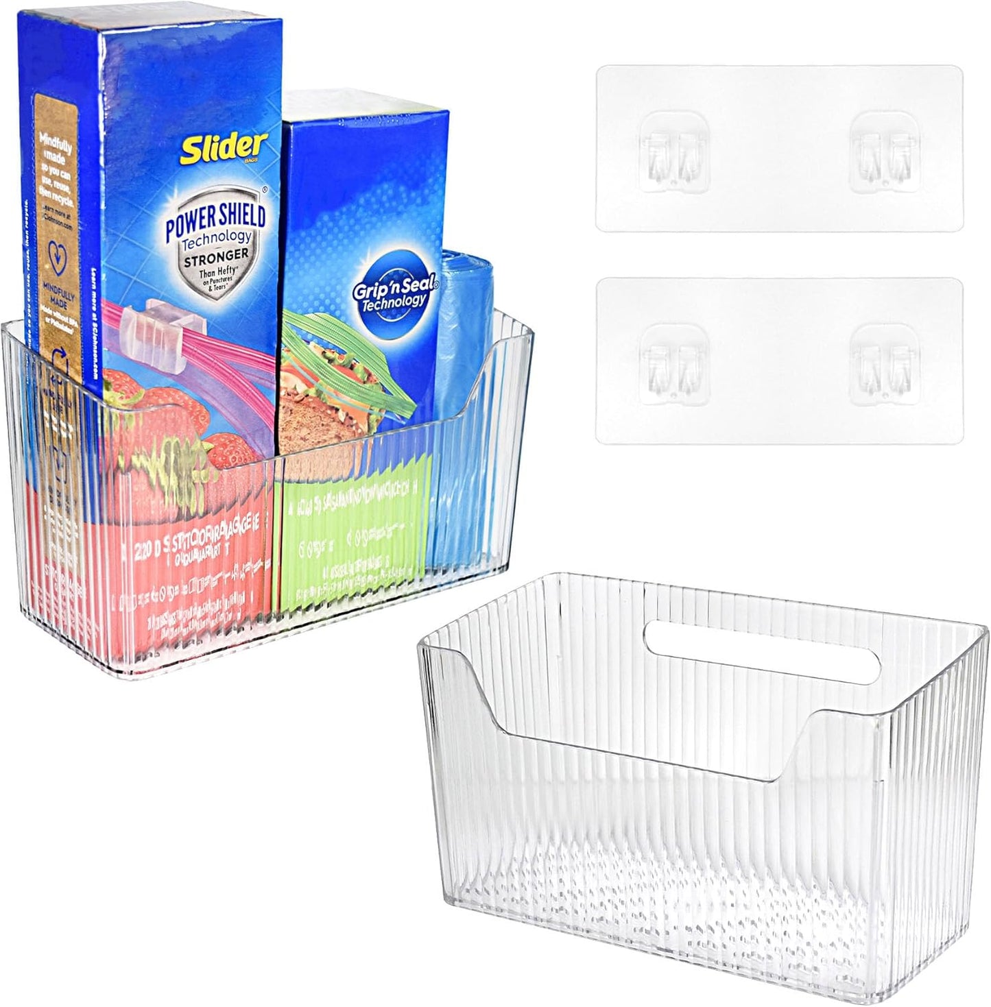 2 Pack Adhesive Cabinet Door Organizer Storage Caddy