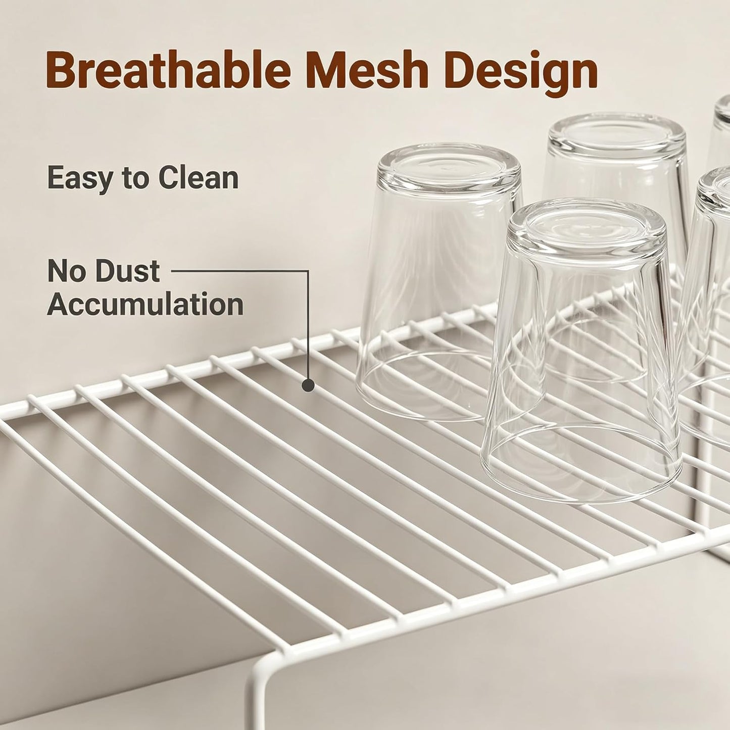 Set of 6 Large (15.7 x 9.4 Inch) Kitchen Cabinet Organizer Shelf