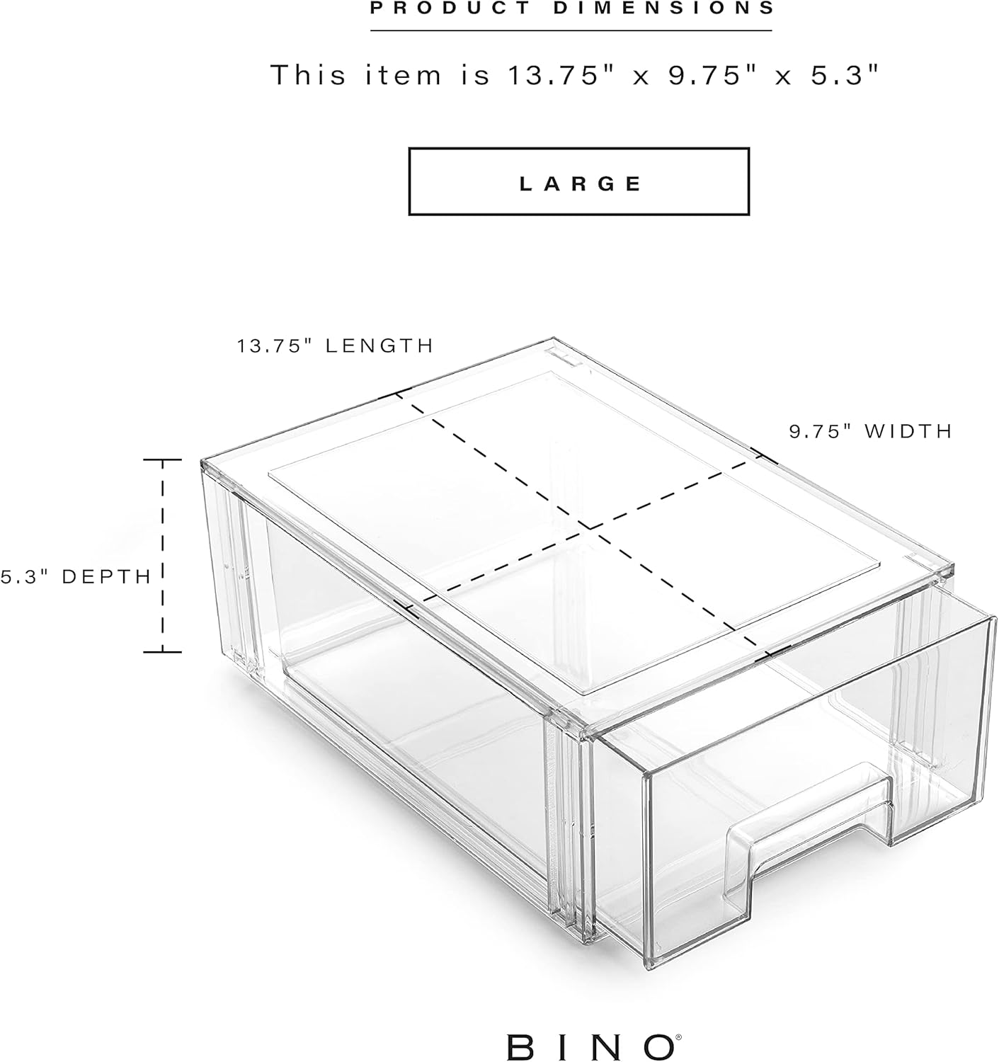 Stackable Storage Drawers, Large - Clear | THE CRATE COLLECTION | Storage Bins With Drawers | Bathroom Organizers | Under Sink Organizer | Vanity Cabinet Home Organization