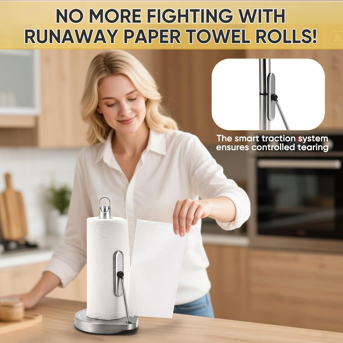 Countertop Paper Towel Holder with Spray Bottle - Kitchen Paper Towel Holder Countertop
