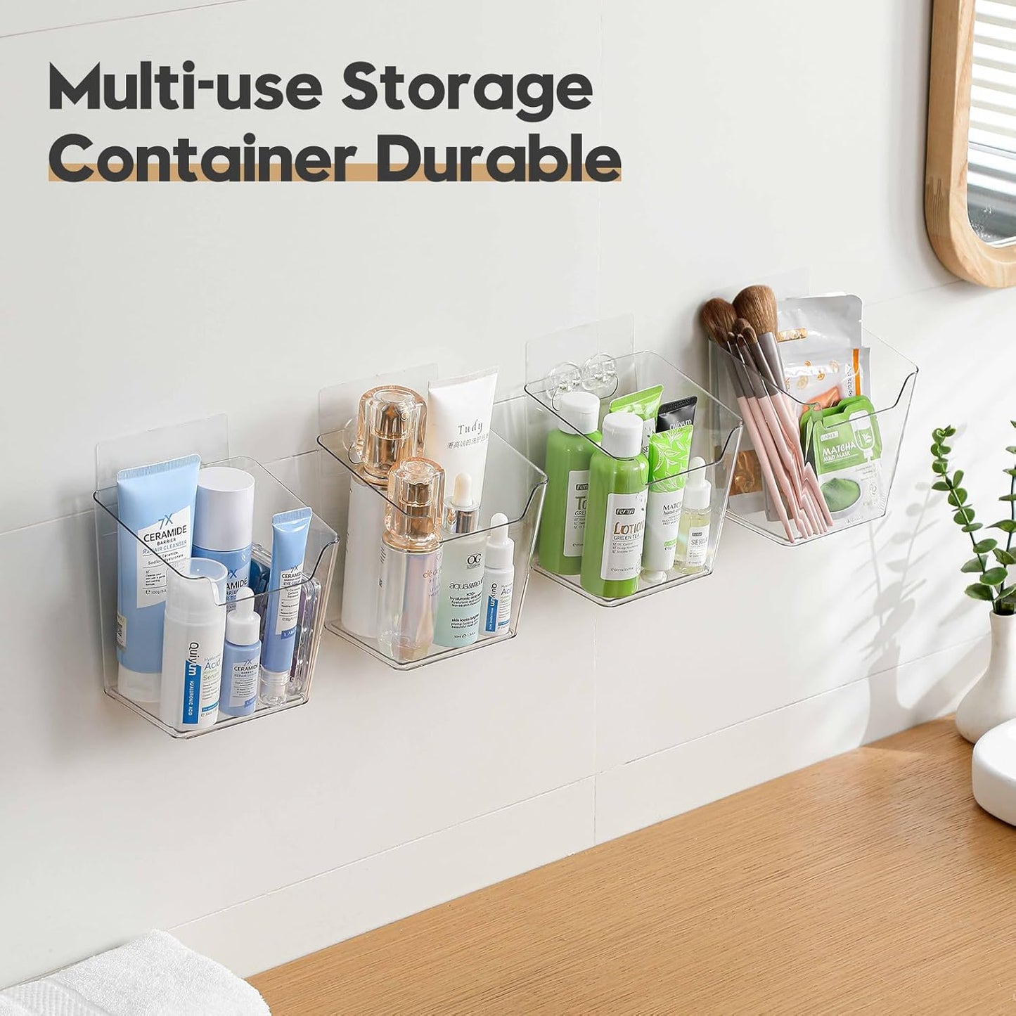 2-Pack Kitchen Cabinet Door Organizer Adhesive, Hanging Storage Bins