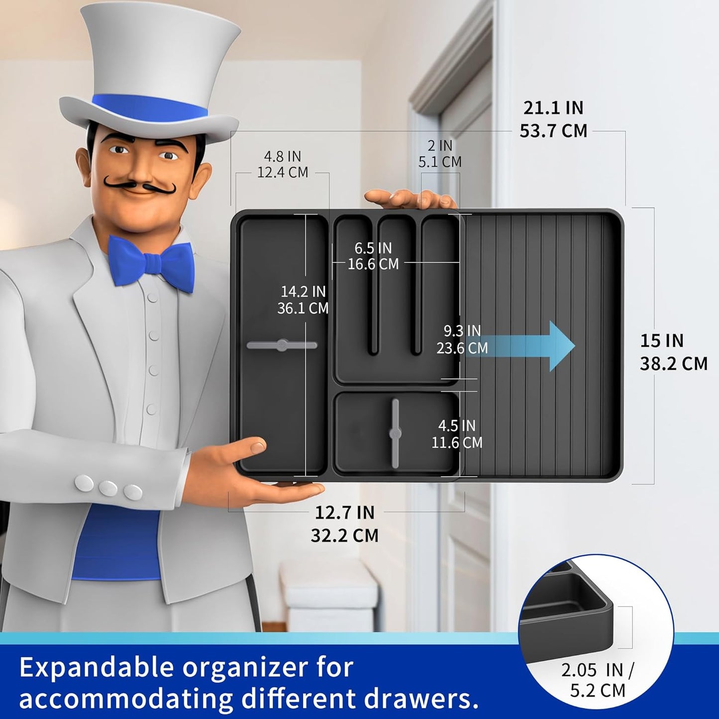 Expandable Silverware Organizer, Flatware Organizer for Drawer