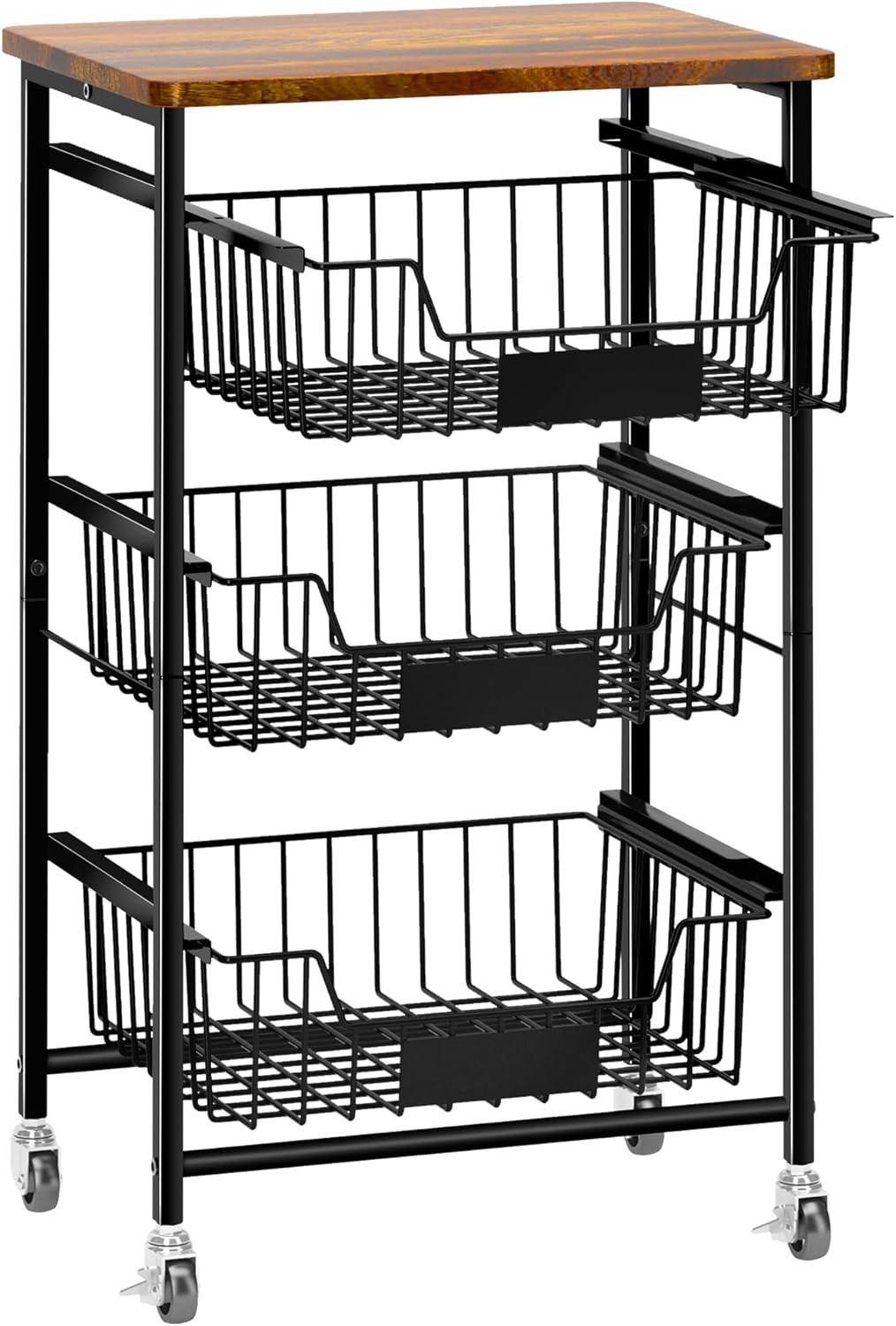 4-Tier Small Kitchen Storage Cart on Wheels