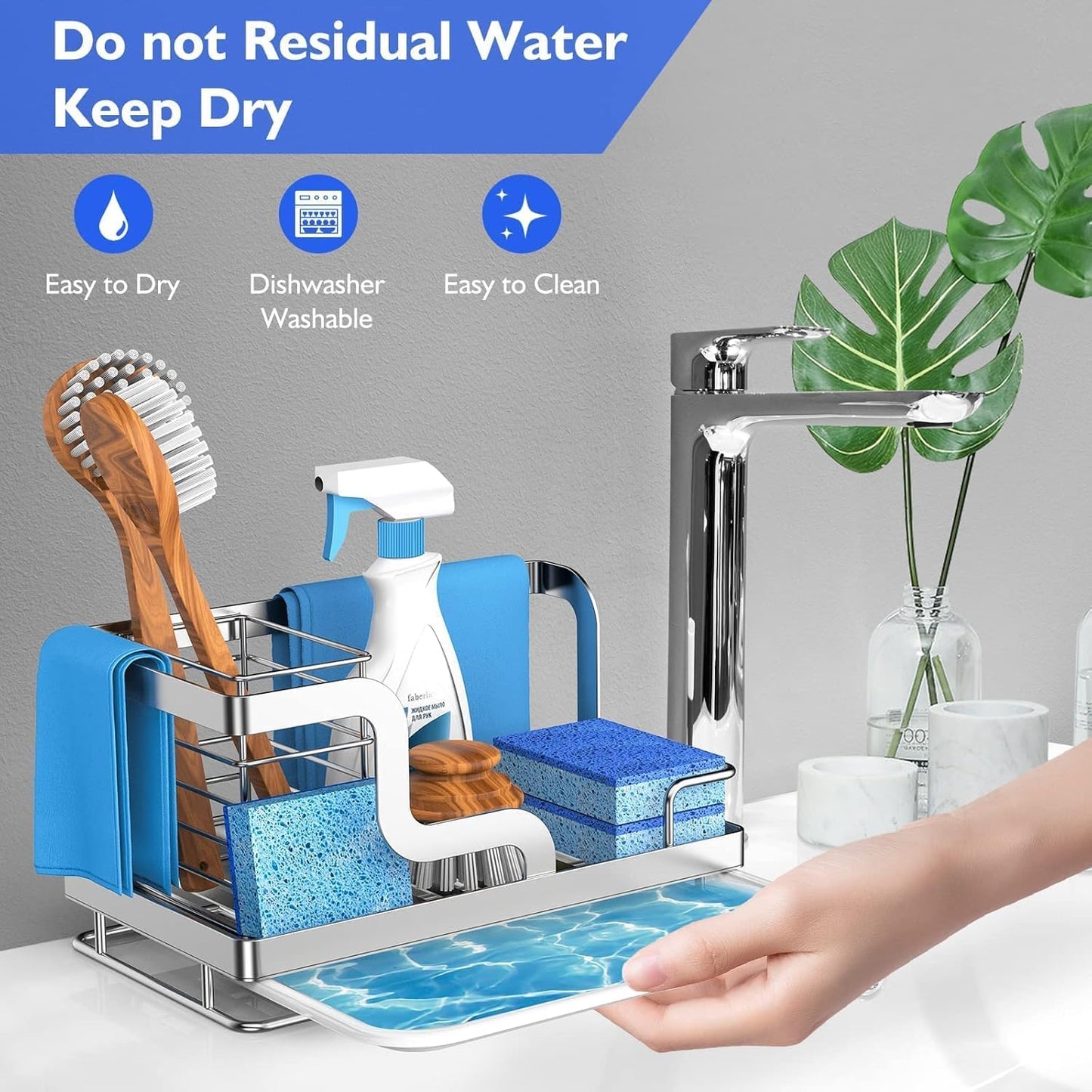Sink Caddy, Kitchen Sink Organizer Sponge Holder