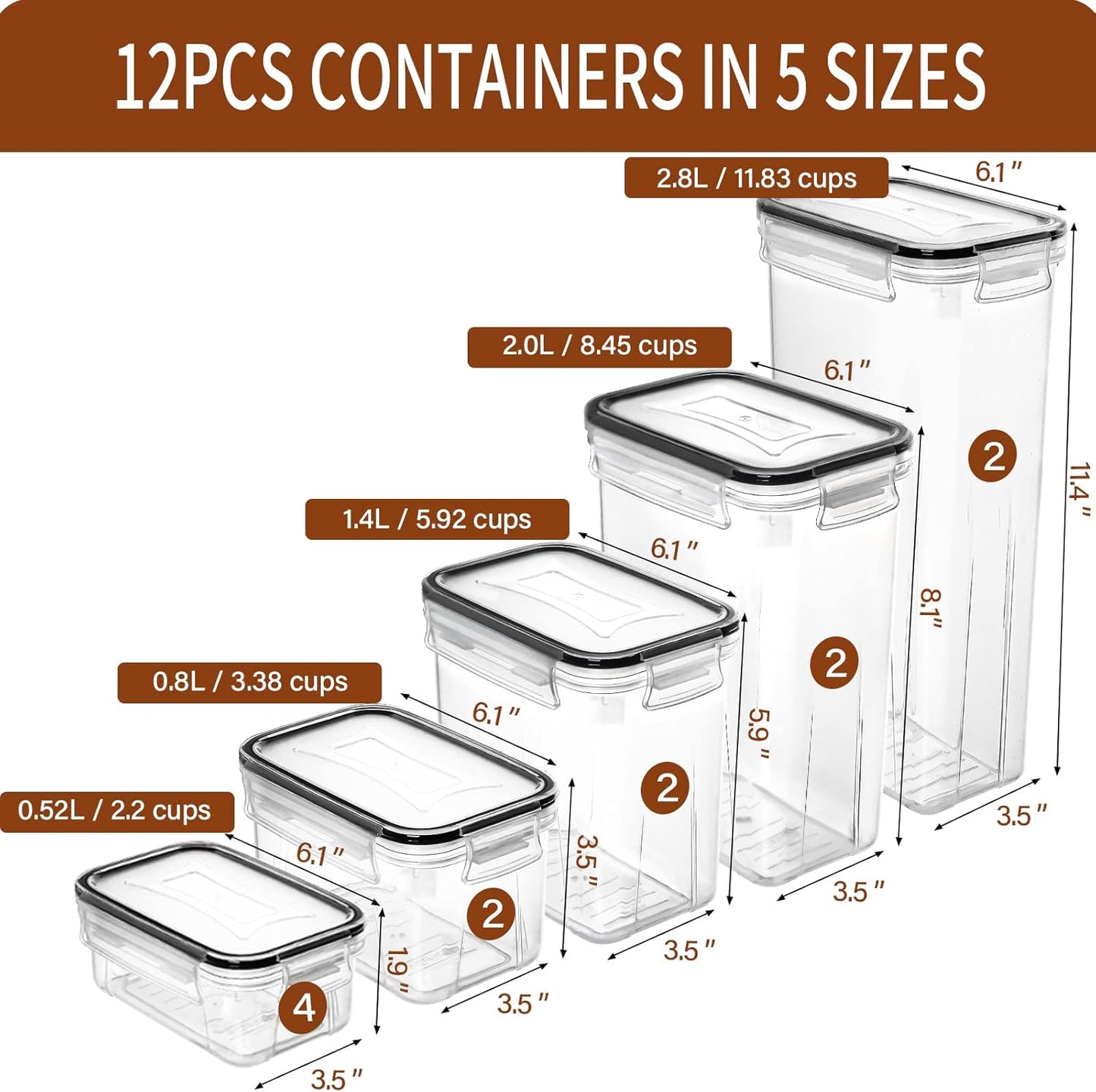 Airtight Food Storage Containers with Lids