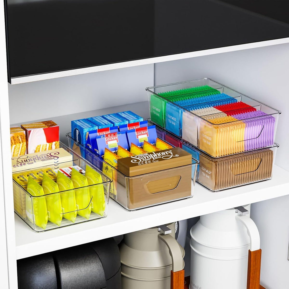 Stackable 2 Pack Snack Organizer for Pantry Shelf