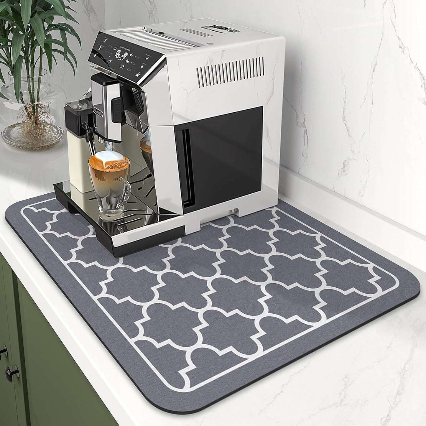 Dish Drying Mat Super Absorbent Drying Mat Large Dish Drying Mats for Kitchen Counter Easy Clean Dish Mat Kitchen Drying Mat15"x 18" Stylish Grey