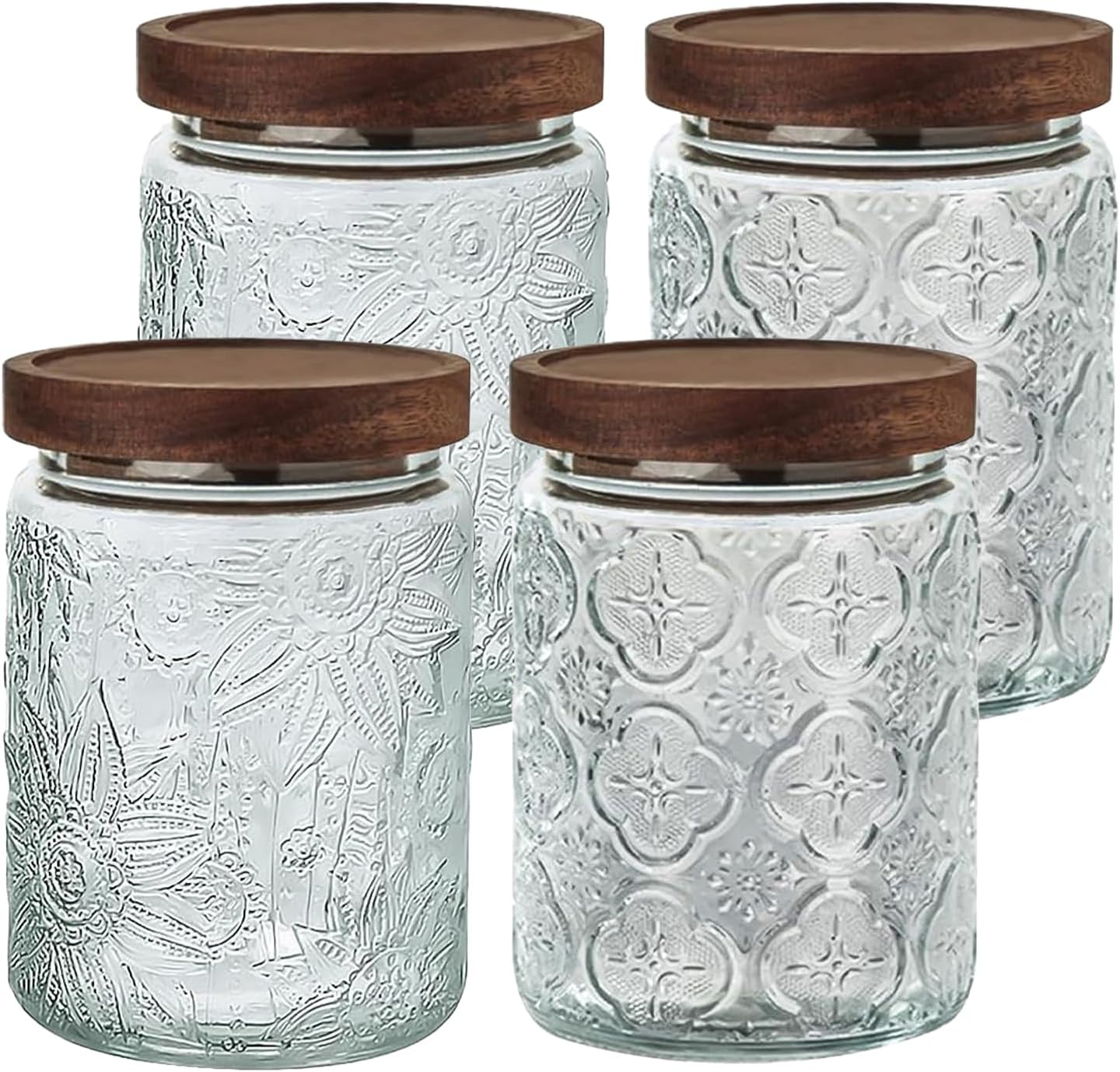 24 OZ Airtight Glass Storage Jar with Bamboo Lid