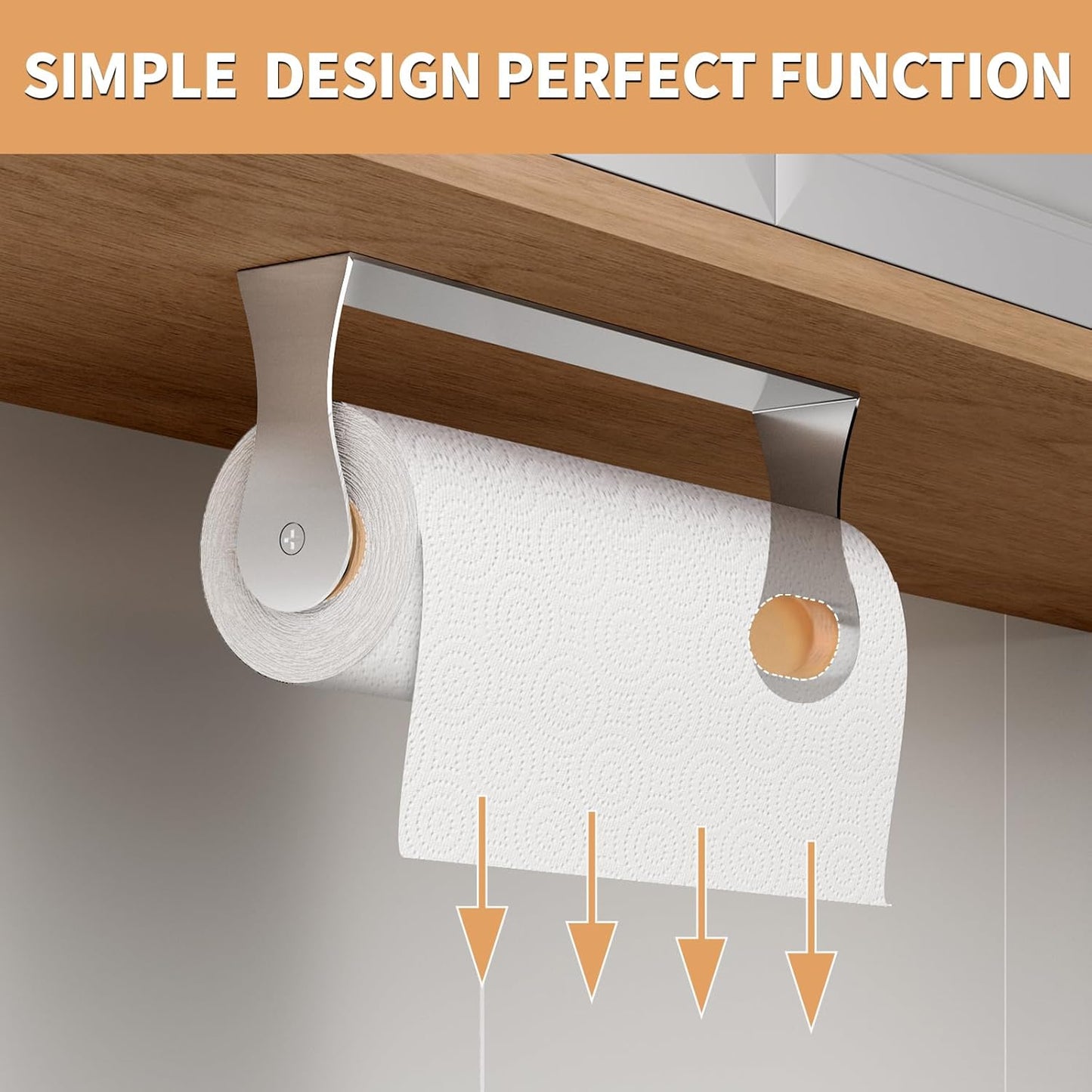 Paper Towel Holder Under Cabinet, Wall Mount Paper Towel Holder for Kitchen Bathroom