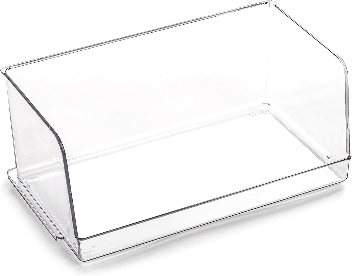 Stackable Plastic Storage Bins, Large | THE MYRIAD COLLECTION | Multipurpose Bins | Pantry Organizers And Storage | Home Organization Containers | Clear Plastic Fridge Bin | Freezer Organizer