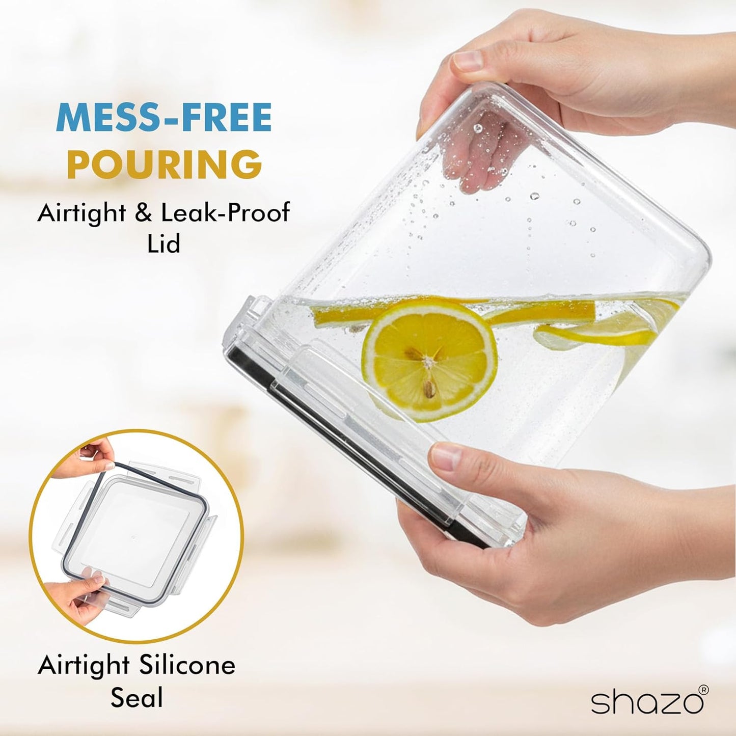 Flour Sugar Storage Containers Set of 3 (6L, 2.9L