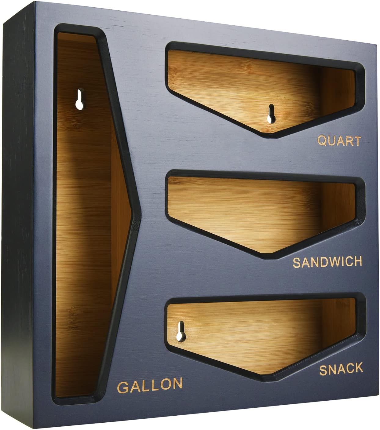 Bamboo Bag Storage Organizer for Kitchen Drawer, Baggie organizer, Compatible with Gallon, Quart