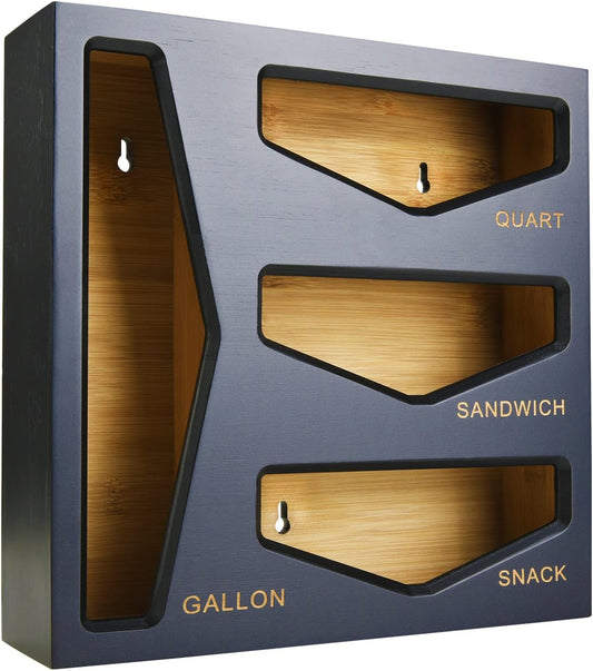 Bamboo Bag Storage Organizer for Kitchen Drawer, Baggie organizer, Compatible with Gallon, Quart