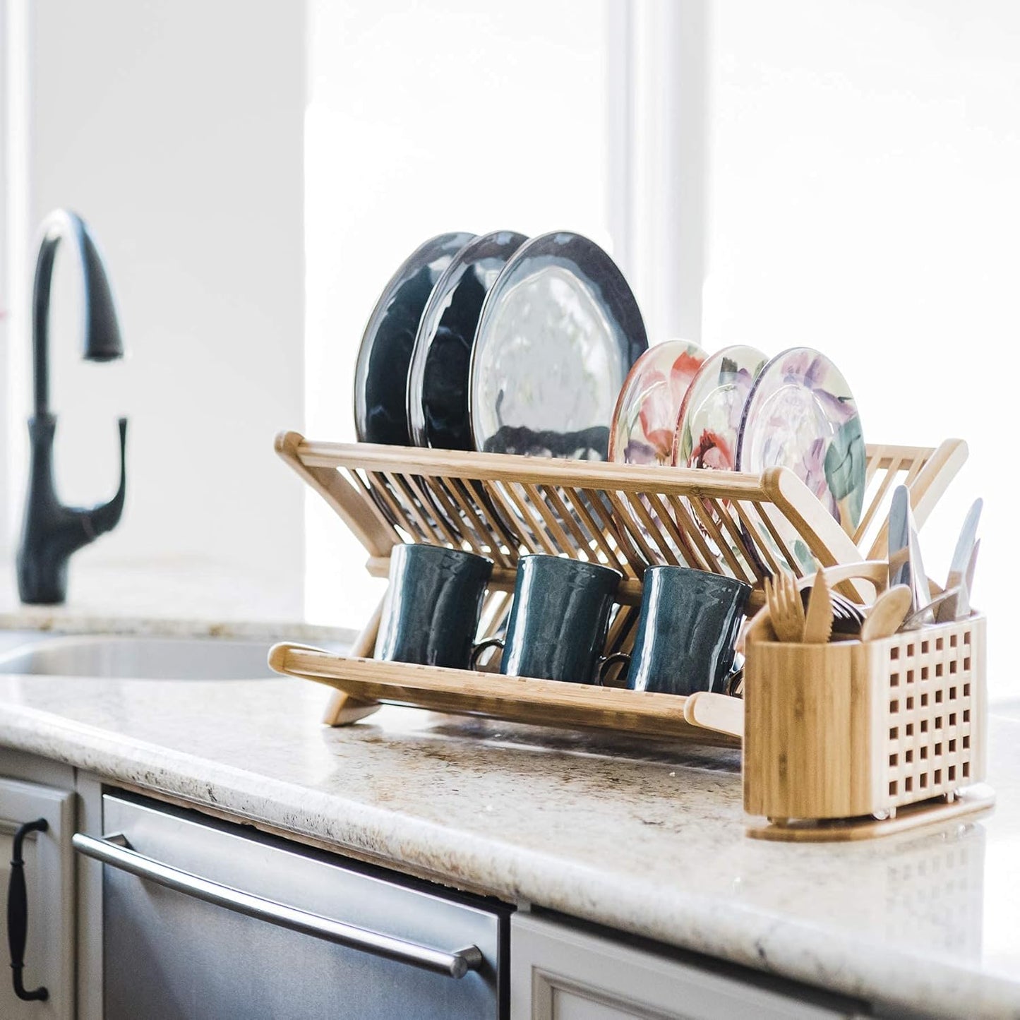 Eco Collapsible Bamboo Dish Drying Rack