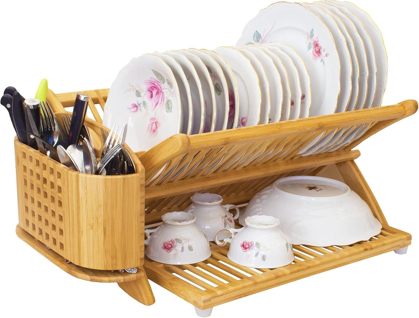 "Eco" Utensil, Flatware and Cutlery Drying Caddy for Totally Bamboo Eco Dish Drying Rack