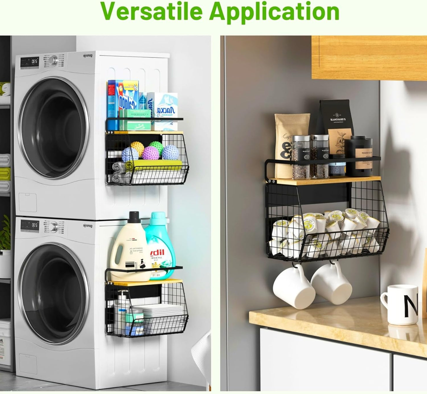Magnetic Shelf for Fridge with Wood Lid, Fruit Potato and Onion Storage Bins