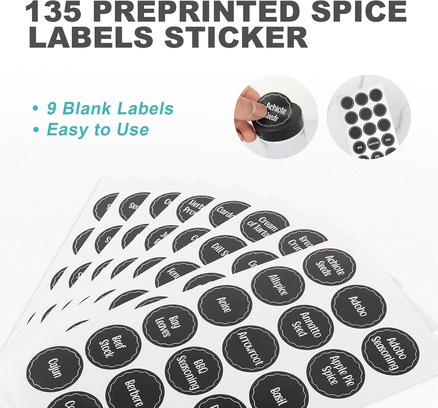 Black Countertop Rotating Spice Rack, Round Empty 20-Jars Revolving Spice Rack Organizer