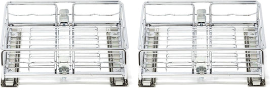 2 Pack Kitchen or Bathroom Chrome Plated Steel Sliding Pullout Drawer and Cabinet Organizer