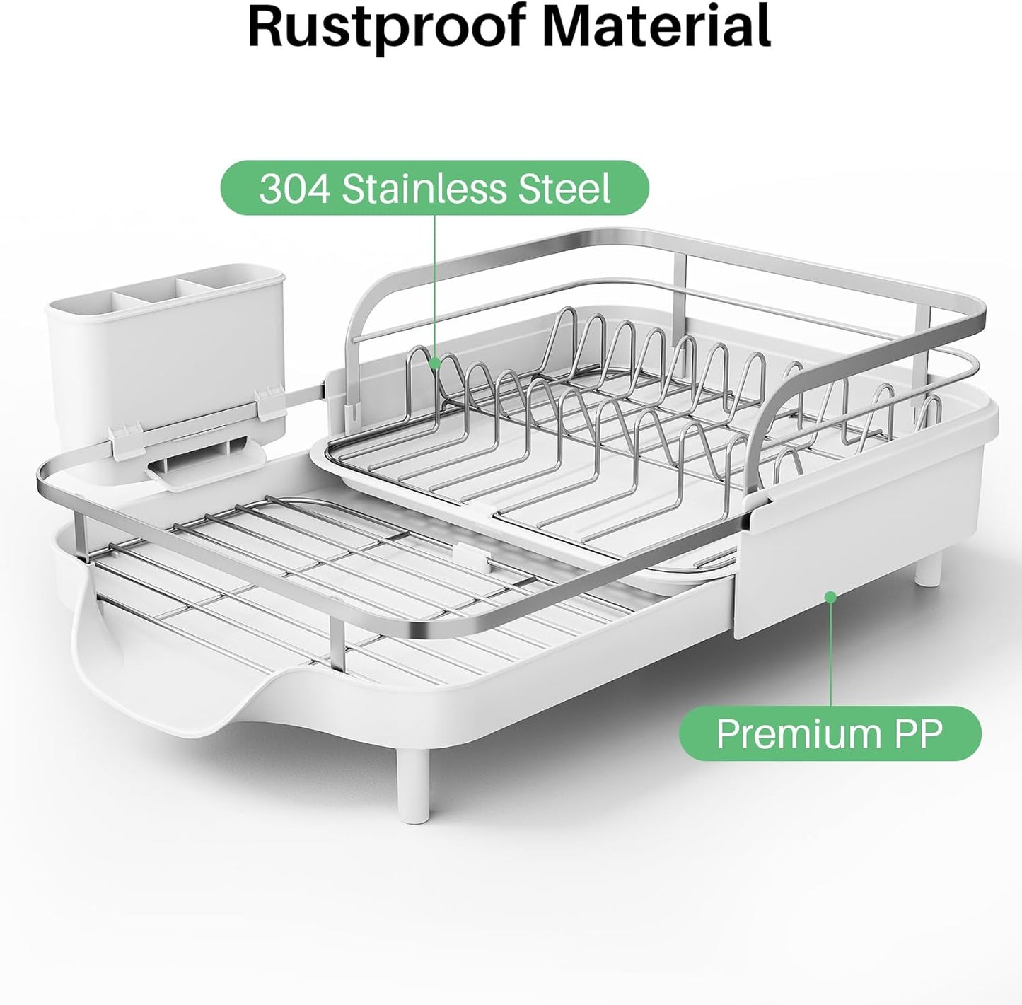 Dish Drying Rack, Expandable Dish Rack for Kitchen Counter