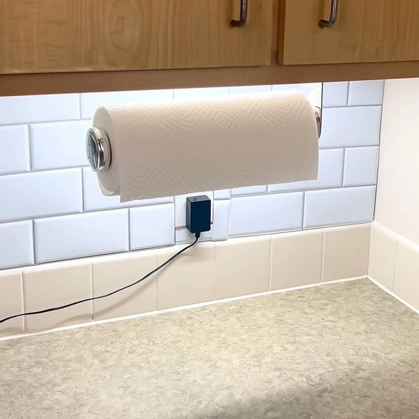 Paper Towel Holder Under Cabinet, One-Handed Tear Wall Mount Paper Towel Holder Dispenser with Damping Function for Kitchen Organization, Stainless Steel, Self-Adhesive or Drill mounting,Silver