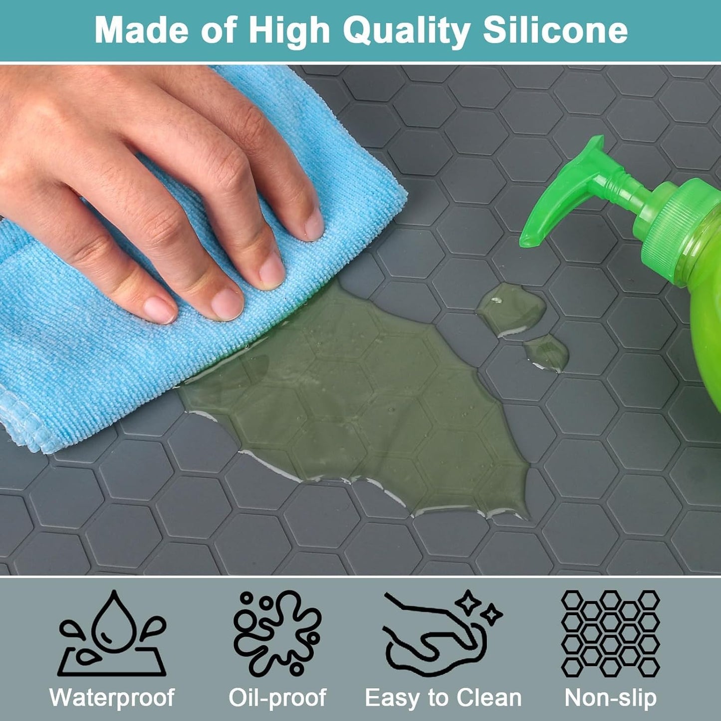 Under Sink Mats for Kitchen Waterproof 34" x 22"